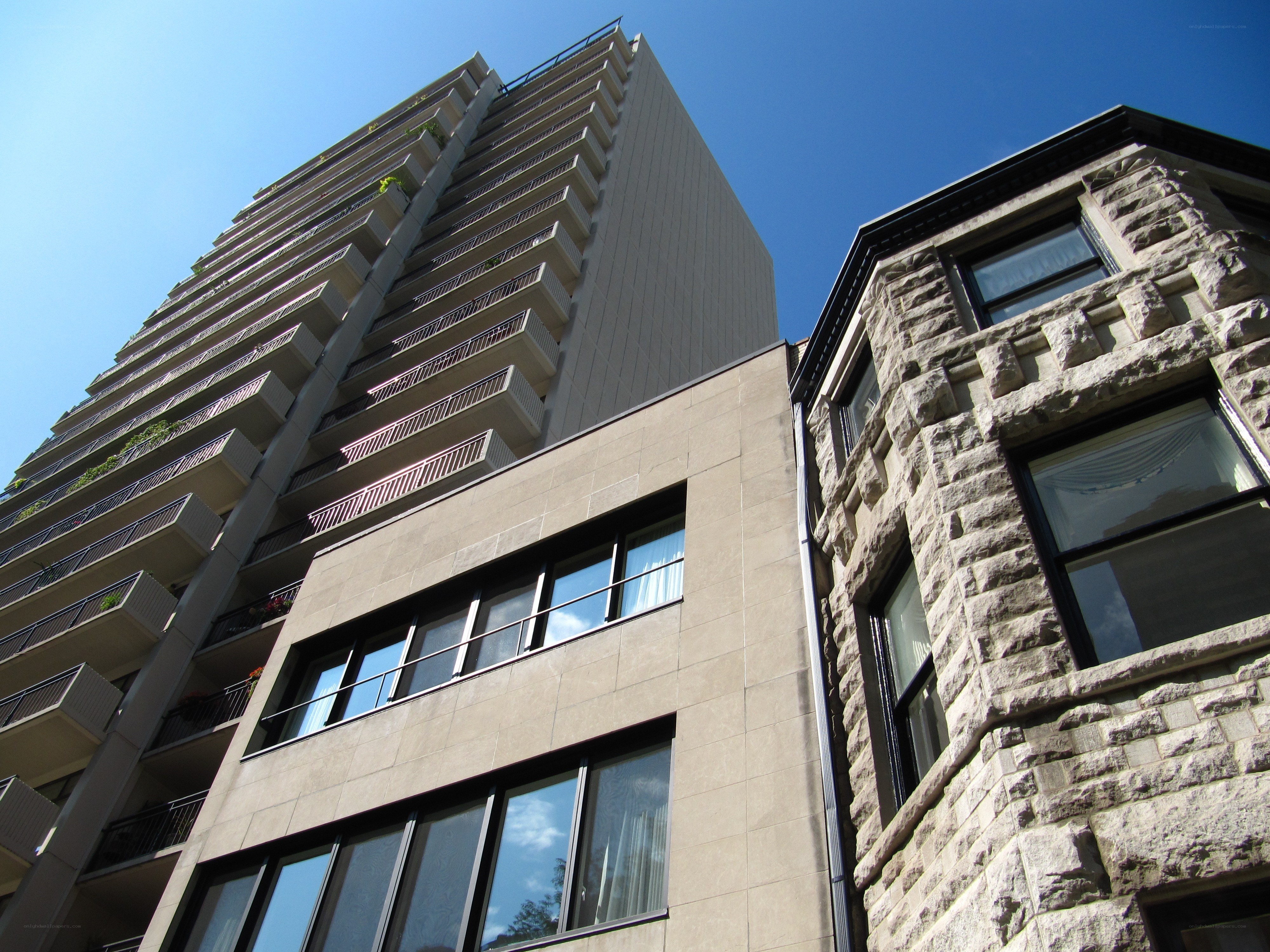 Modern and historic buildings