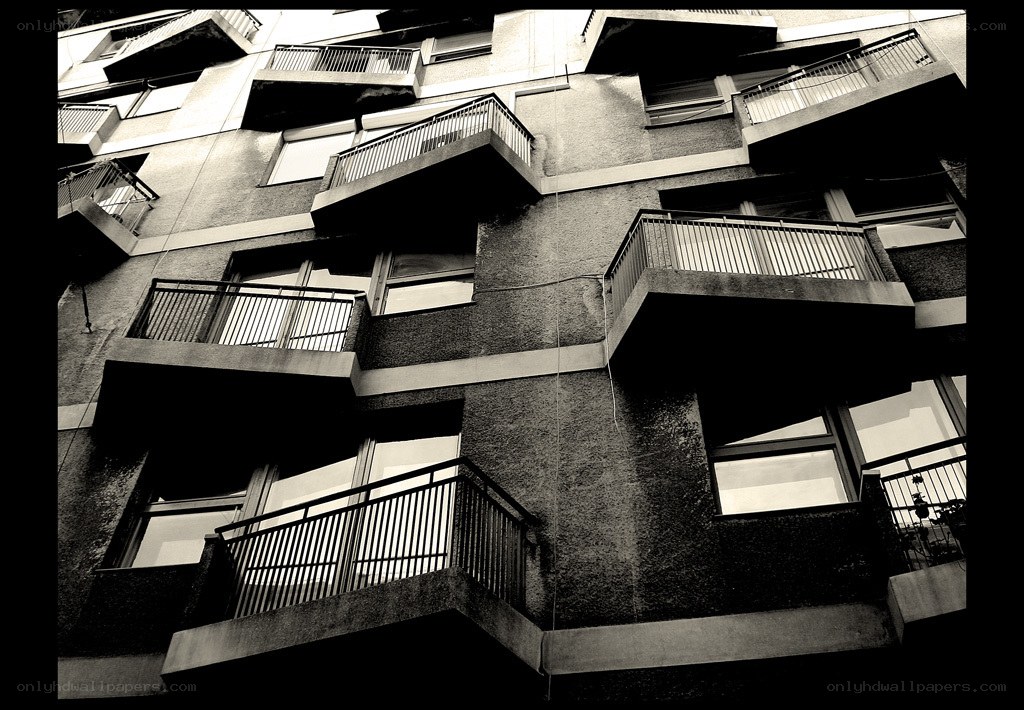 Modern apartment building facade