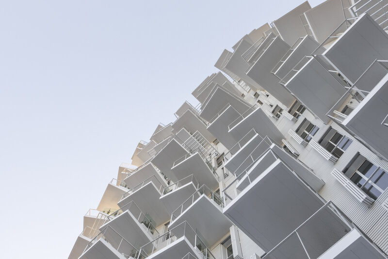 Modern Apartment Building — White, Serene