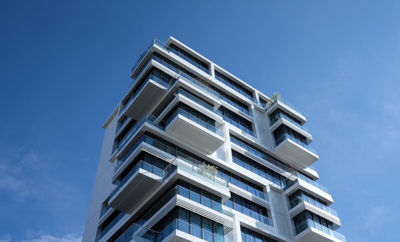 Modern Apartment Building — White