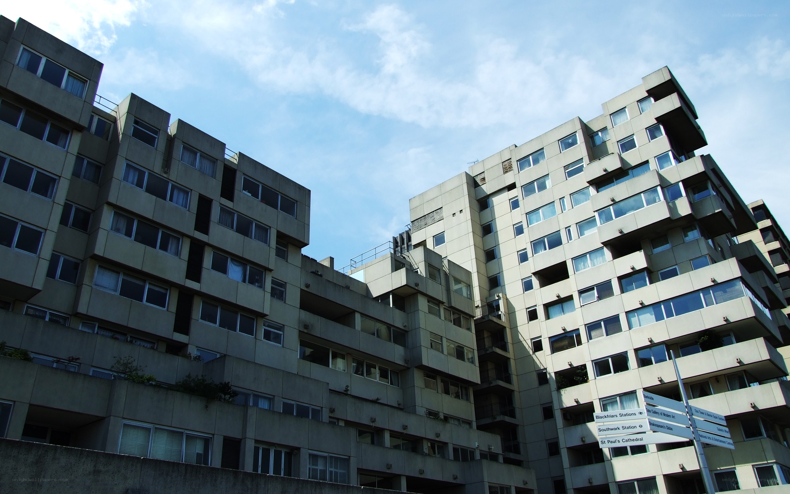 Modern apartment buildings
