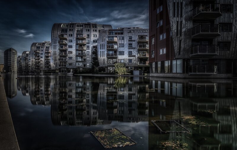 Modern Apartment Buildings — Black