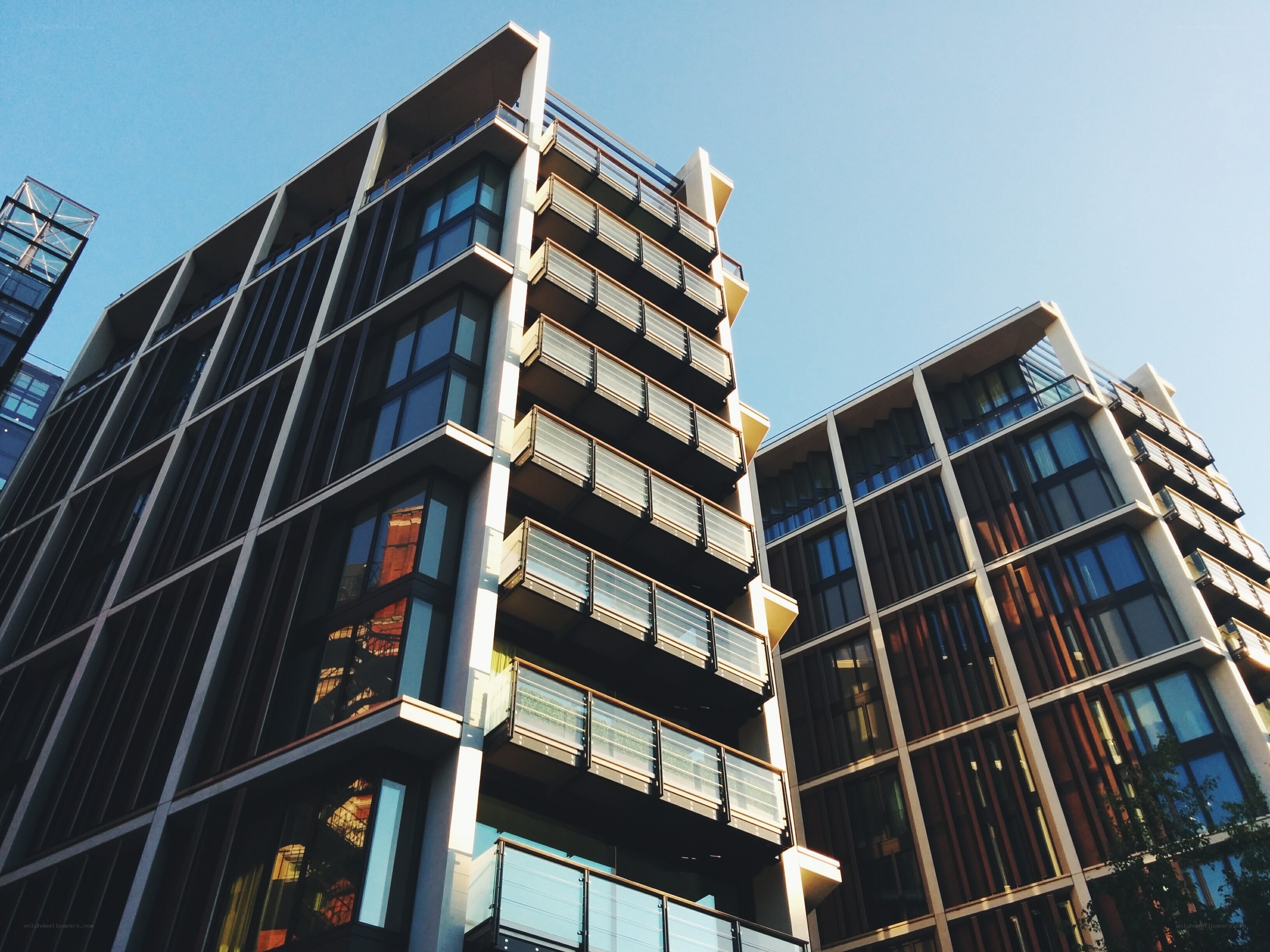 Modern apartment buildings