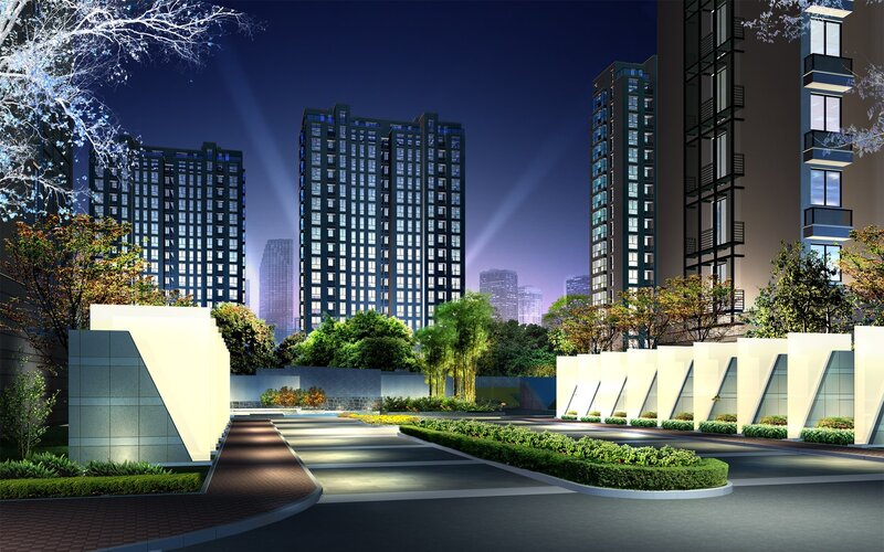 Modern Apartment Complex — Black