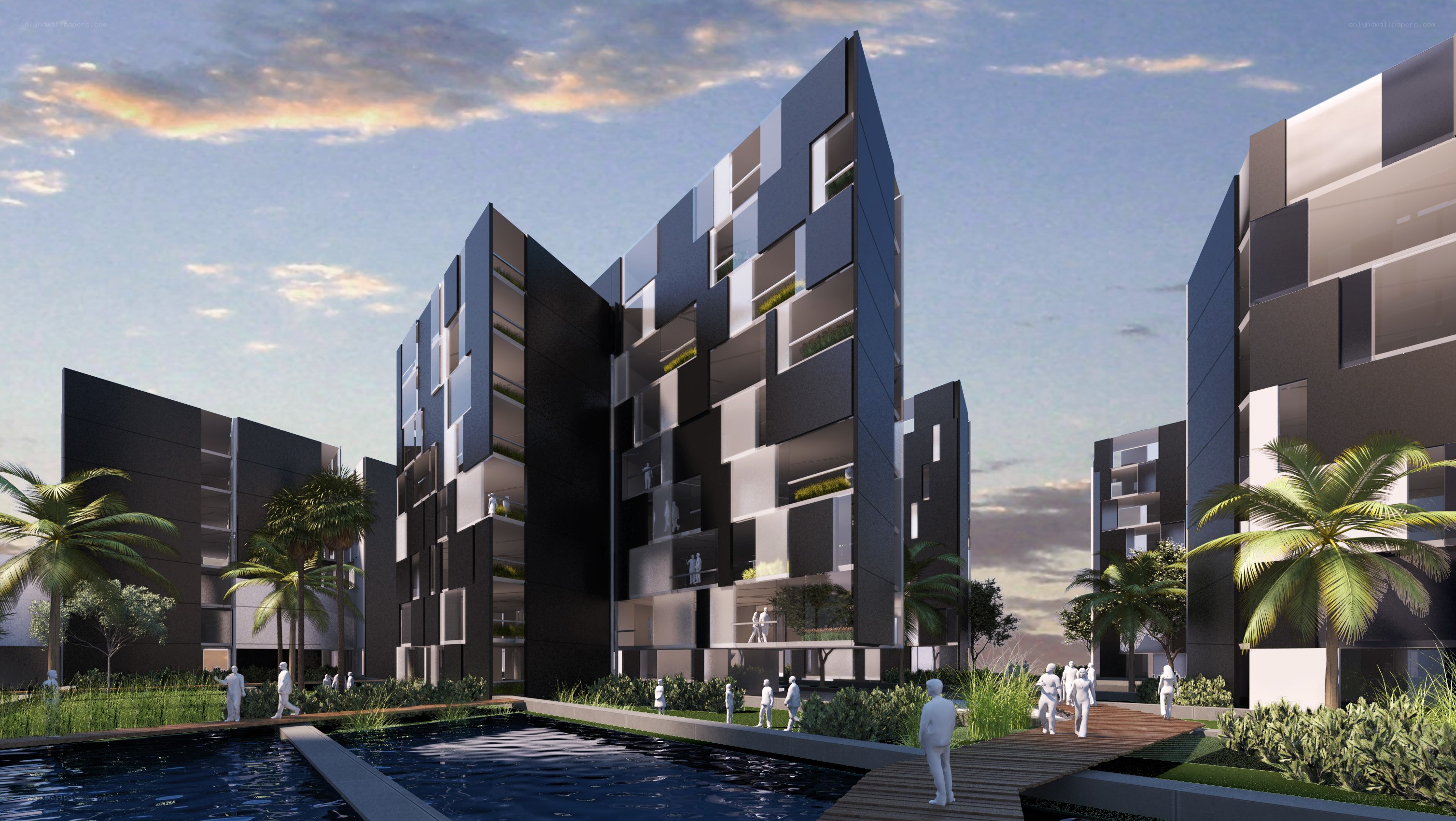 Modern apartment complex design