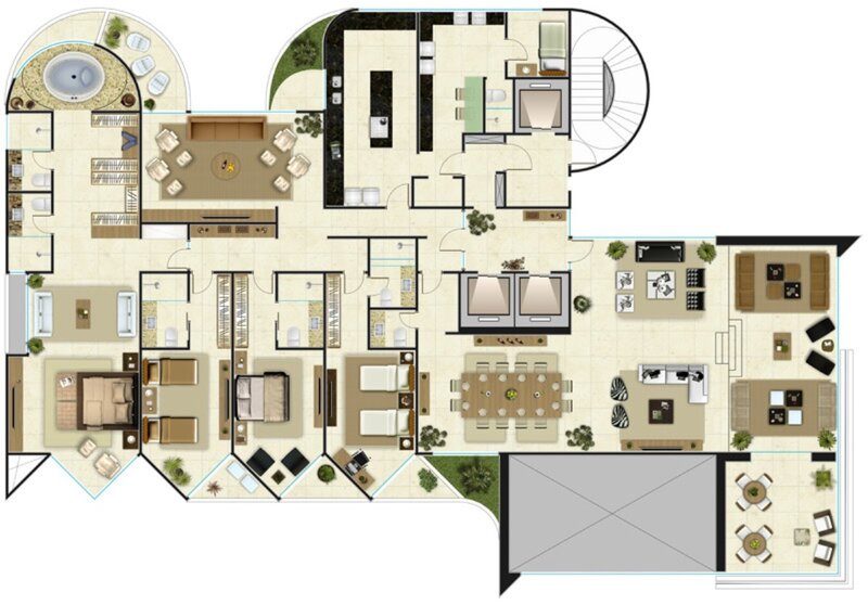 Modern apartment floor plan