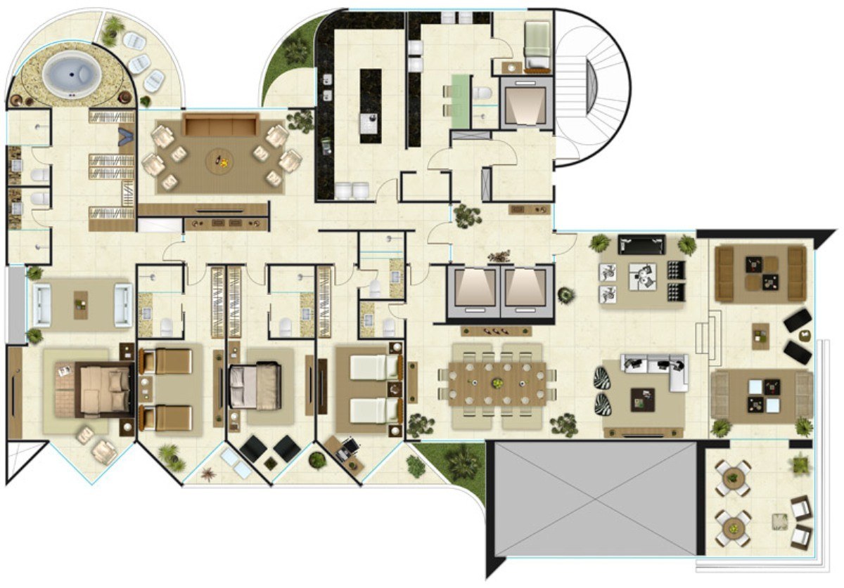 Modern apartment floor plan