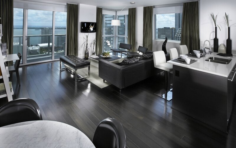 Modern Apartment Interior — Black