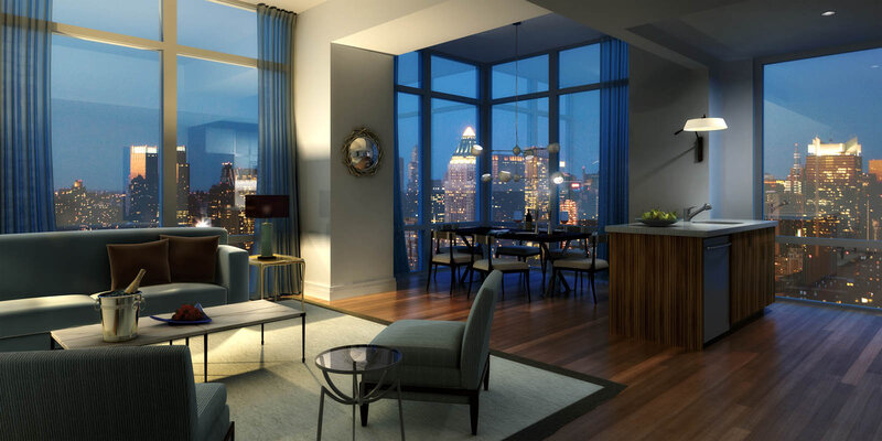 Modern Apartment Interior — Blue