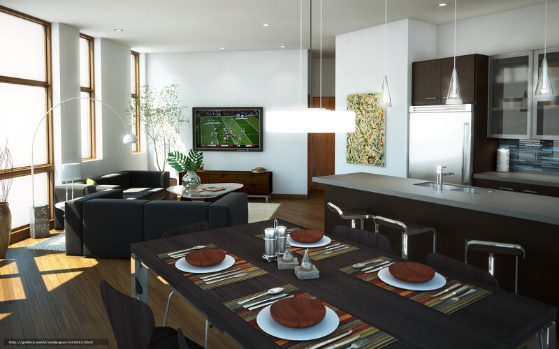 Modern Apartment Interior — Brown