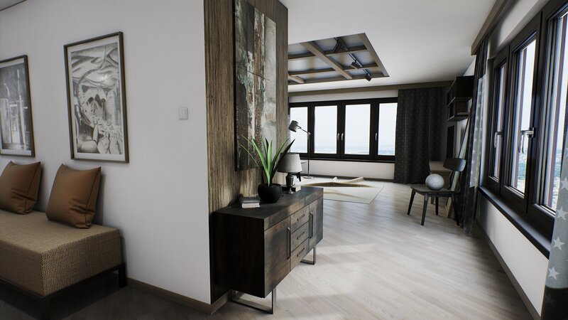Modern Apartment Interior — White, Calm, Afternoon