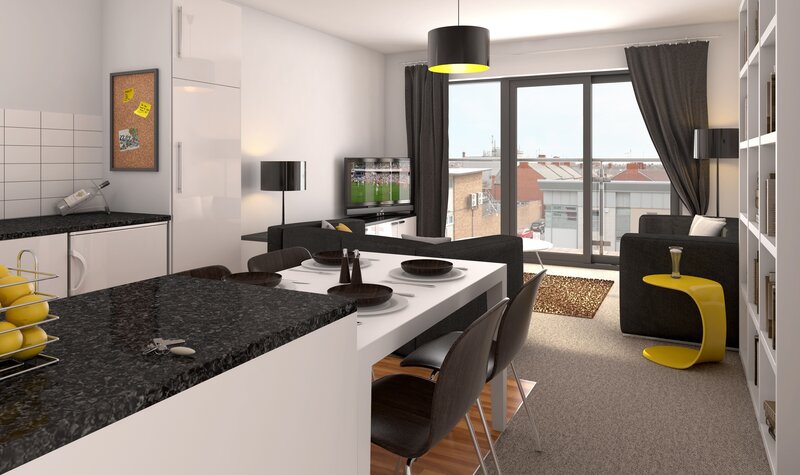 Modern Apartment Interior — White, Neutral