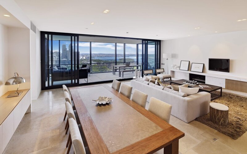 Modern Apartment Interior — White, Serene, Afternoon, Photograph, Dining Table