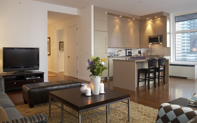 Modern Apartment Living Room — Brown