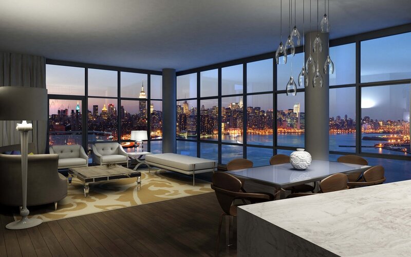 Modern Apartment Living Room — Gray