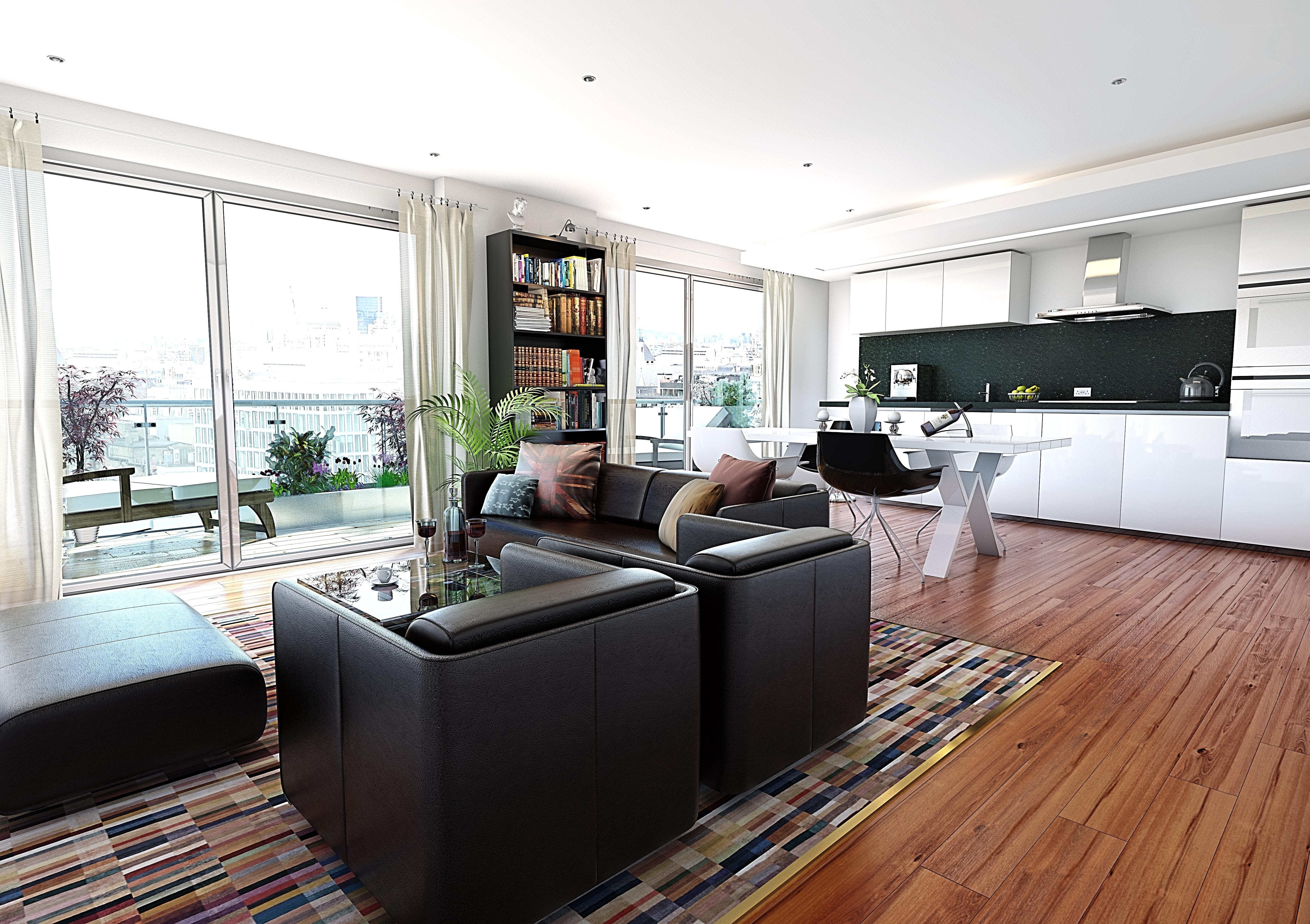 Modern apartment living space