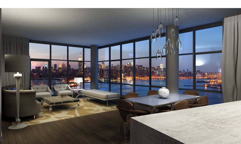 Modern apartment with city view