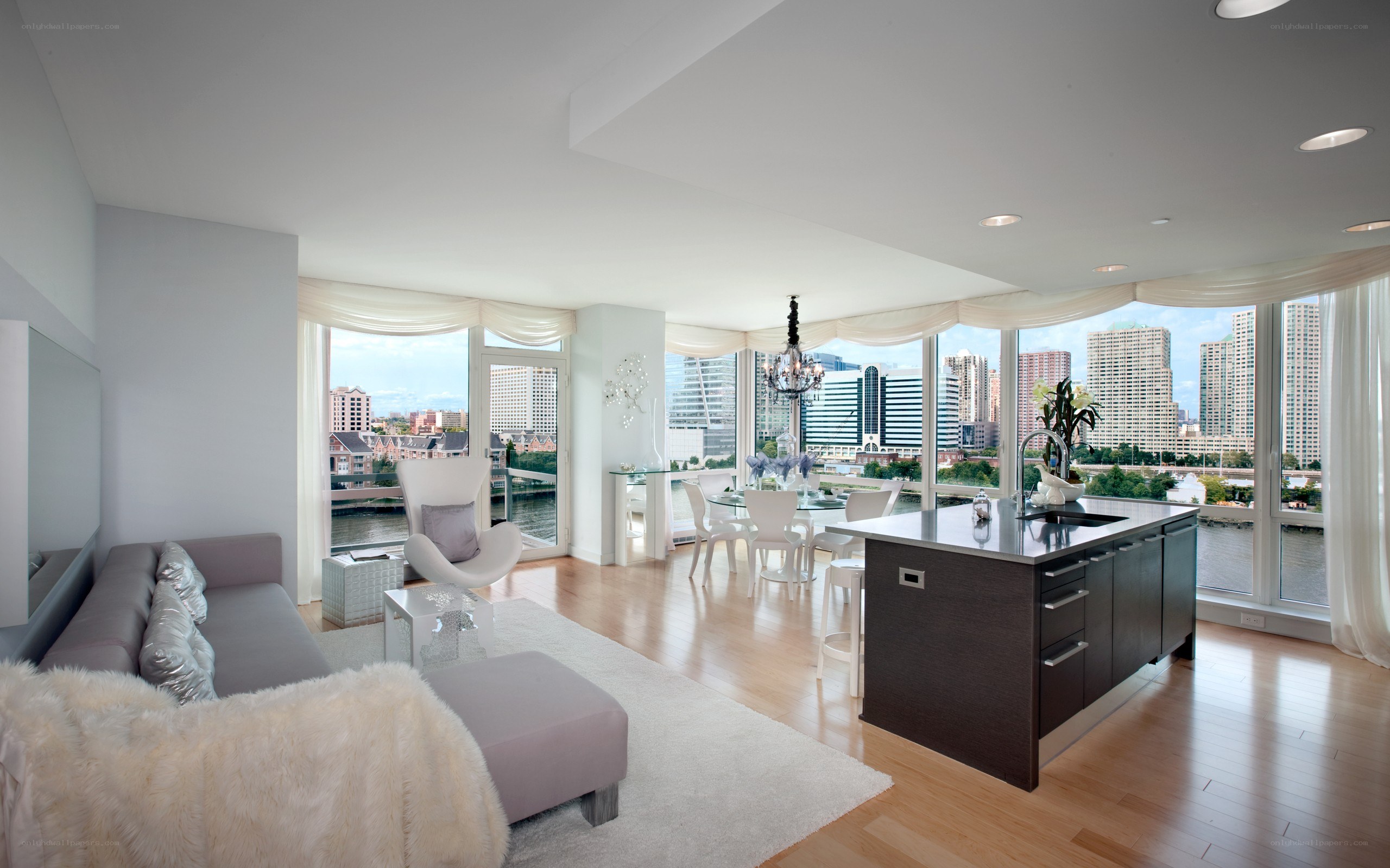 Modern apartment with city view