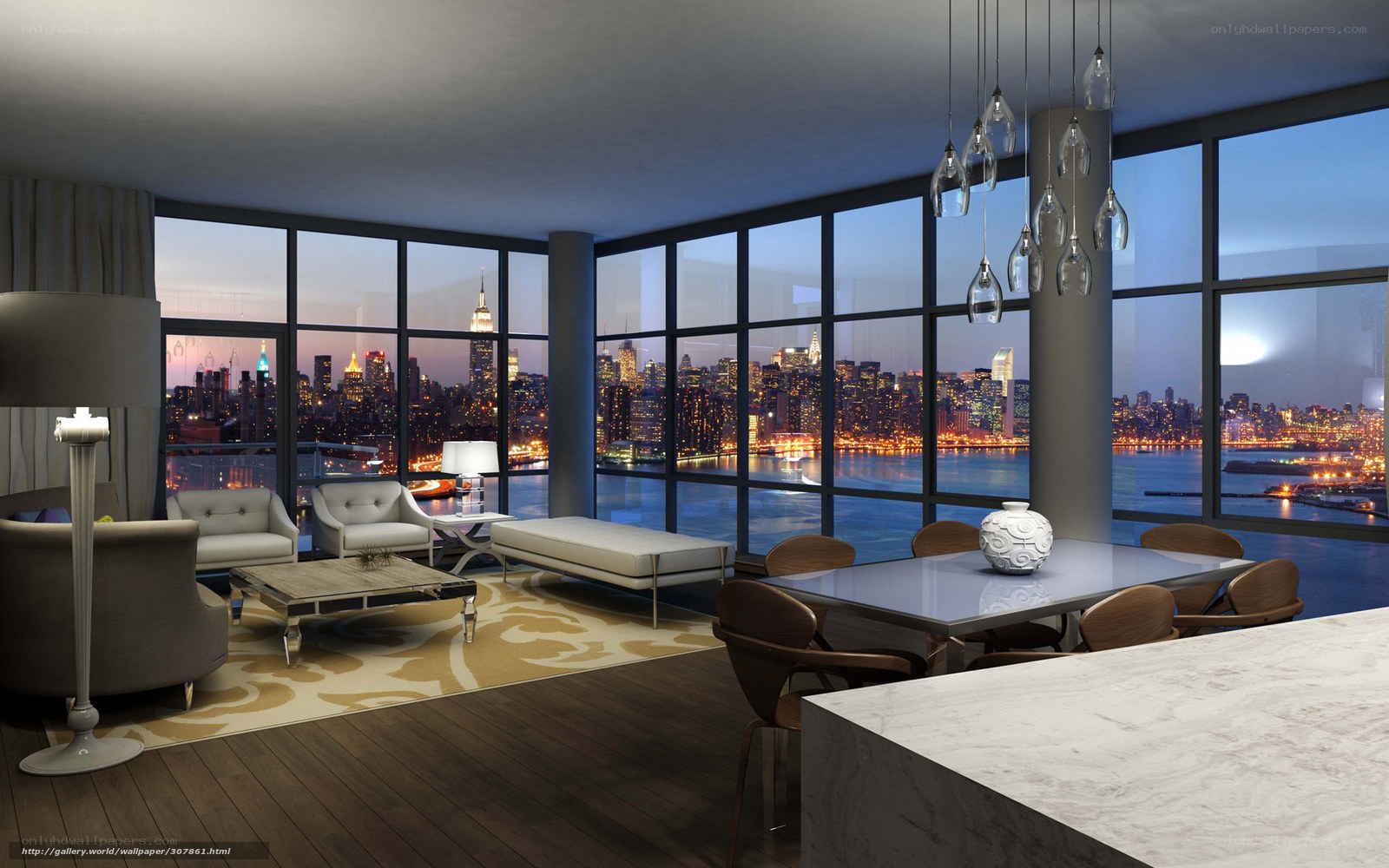 Modern apartment with city view