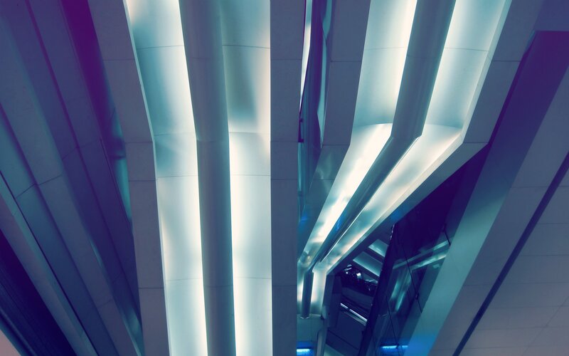 Modern Architectural Ceiling — Blue