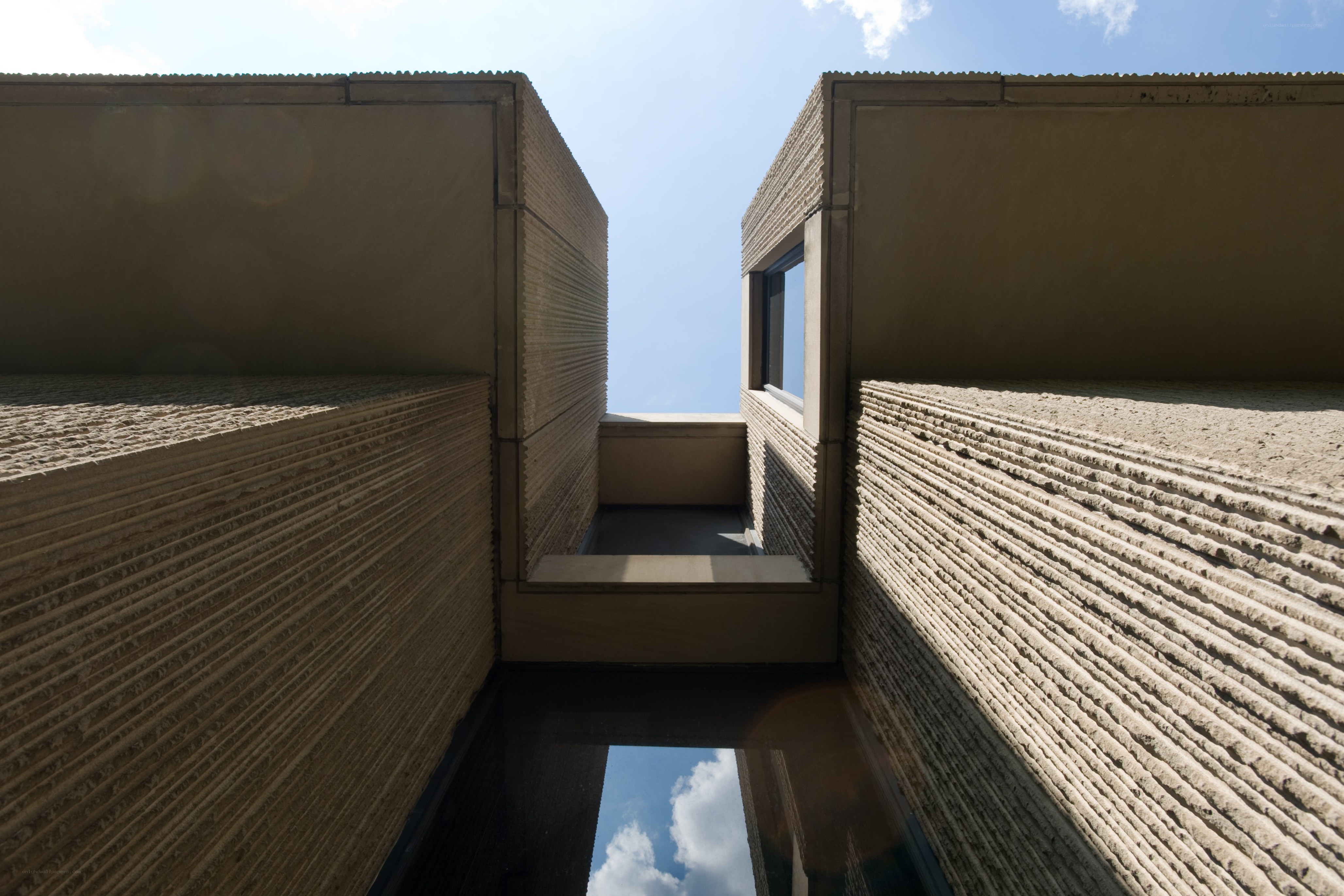Modern architectural courtyard