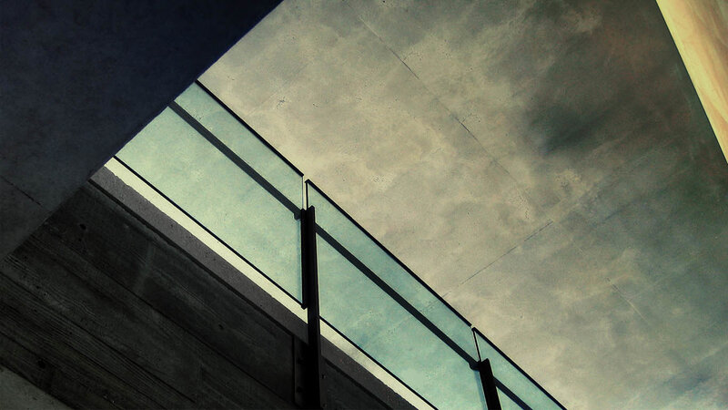 modern architectural glass railing