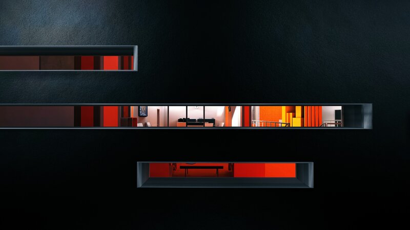 Modern architectural interior view