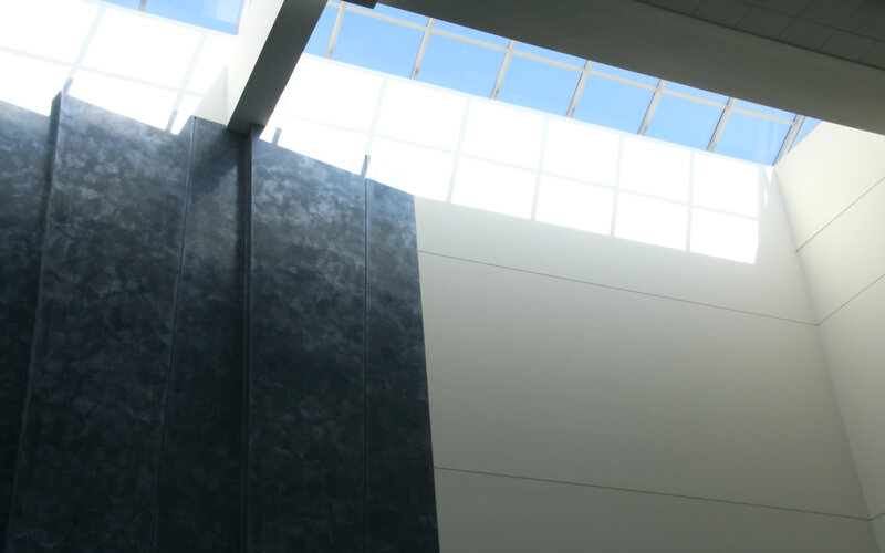 Modern architectural interior with skylight