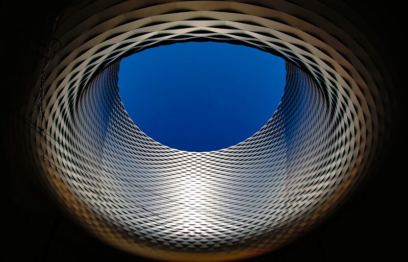 modern architectural tunnel view