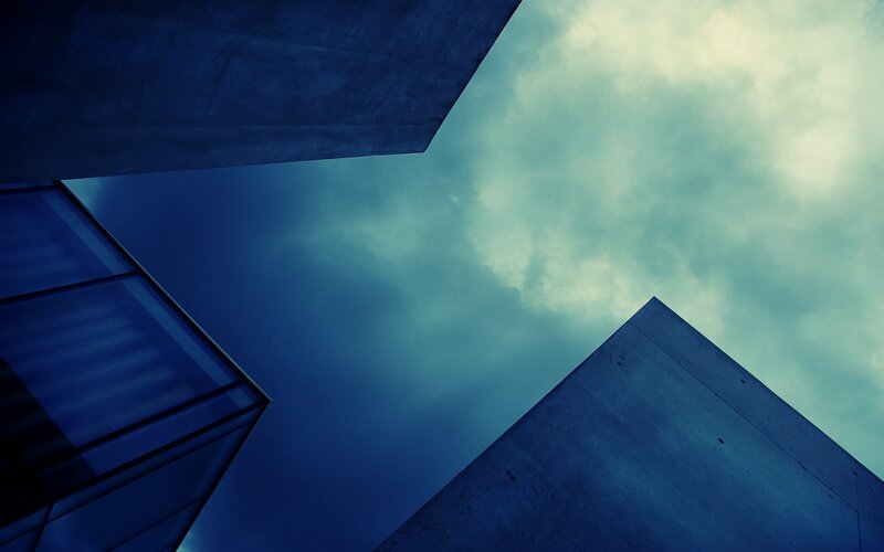 modern architecture against cloudy sky