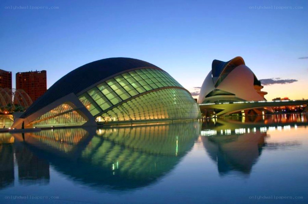 modern architecture at dusk