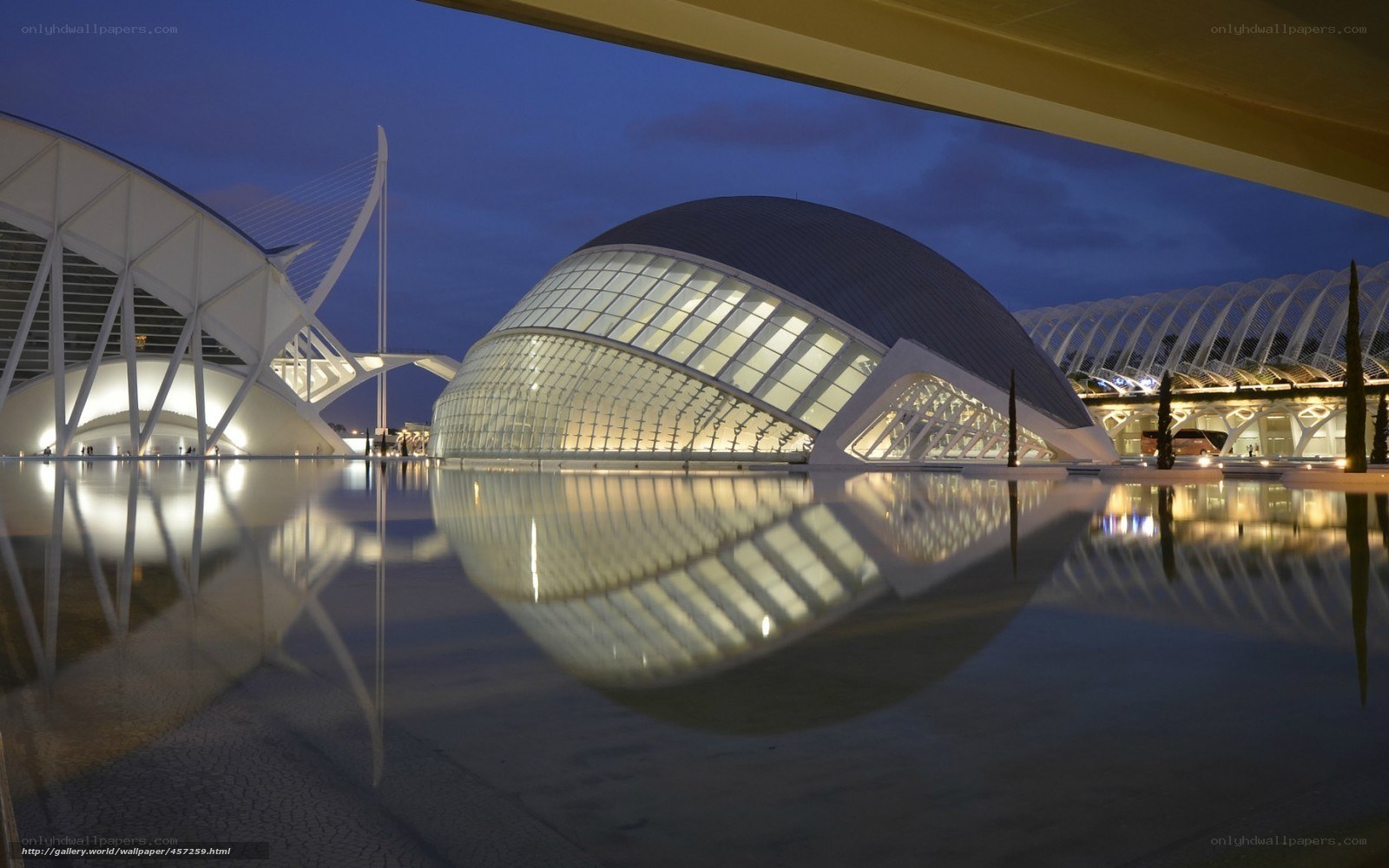 Modern architecture at dusk