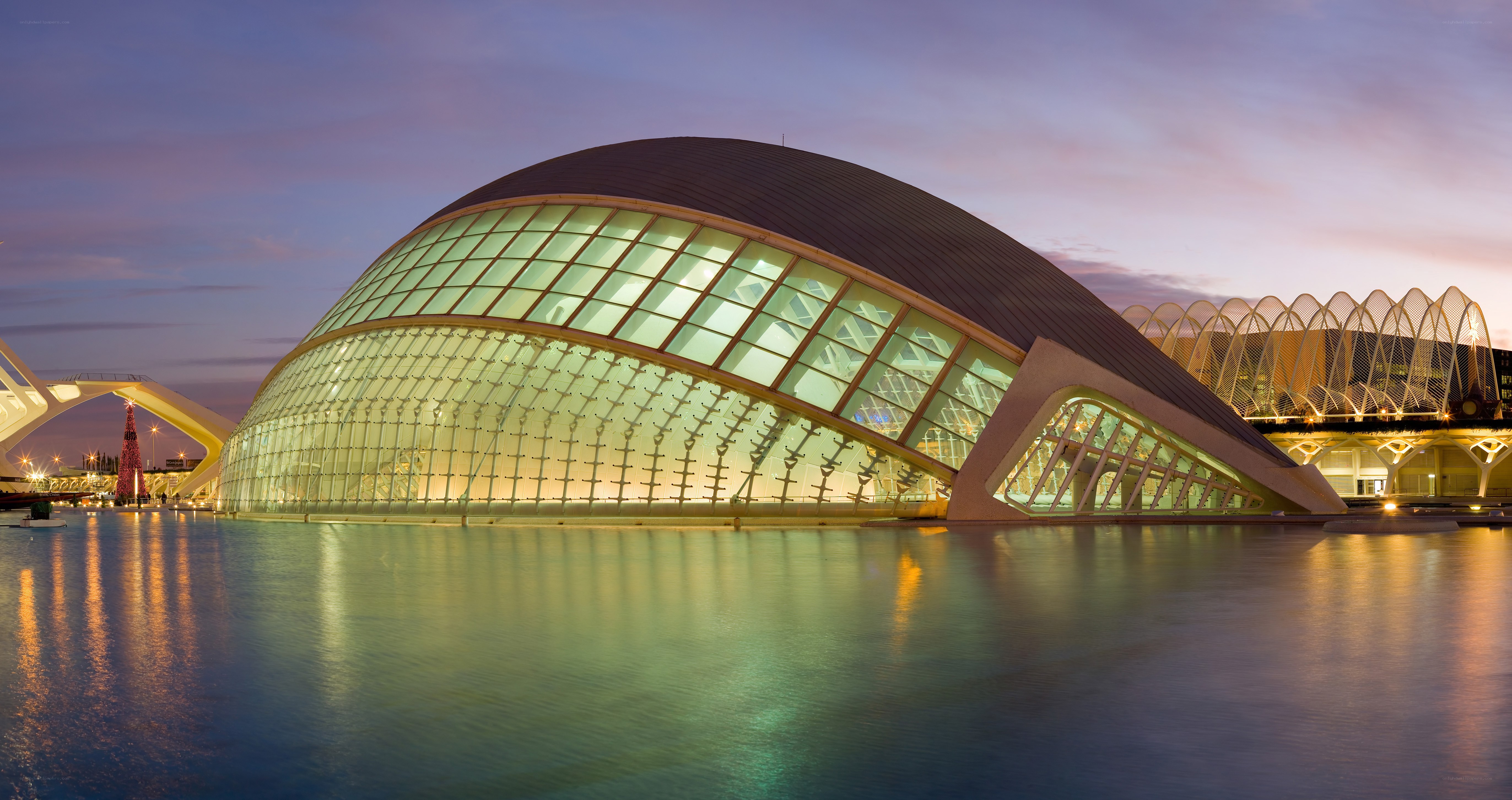 Modern architecture at dusk