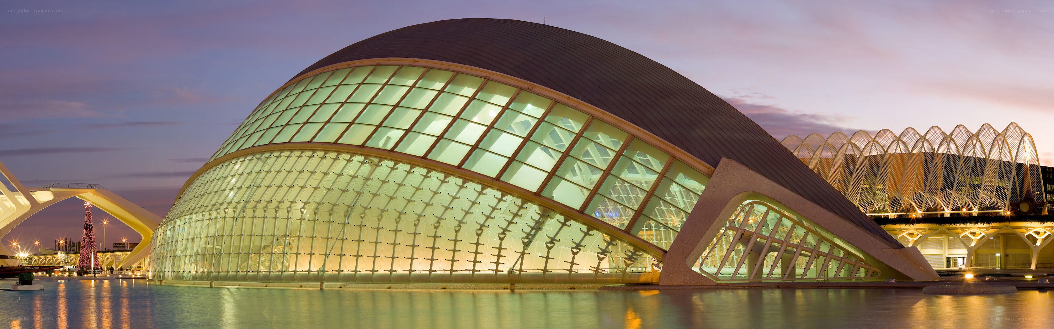 Modern architecture at dusk