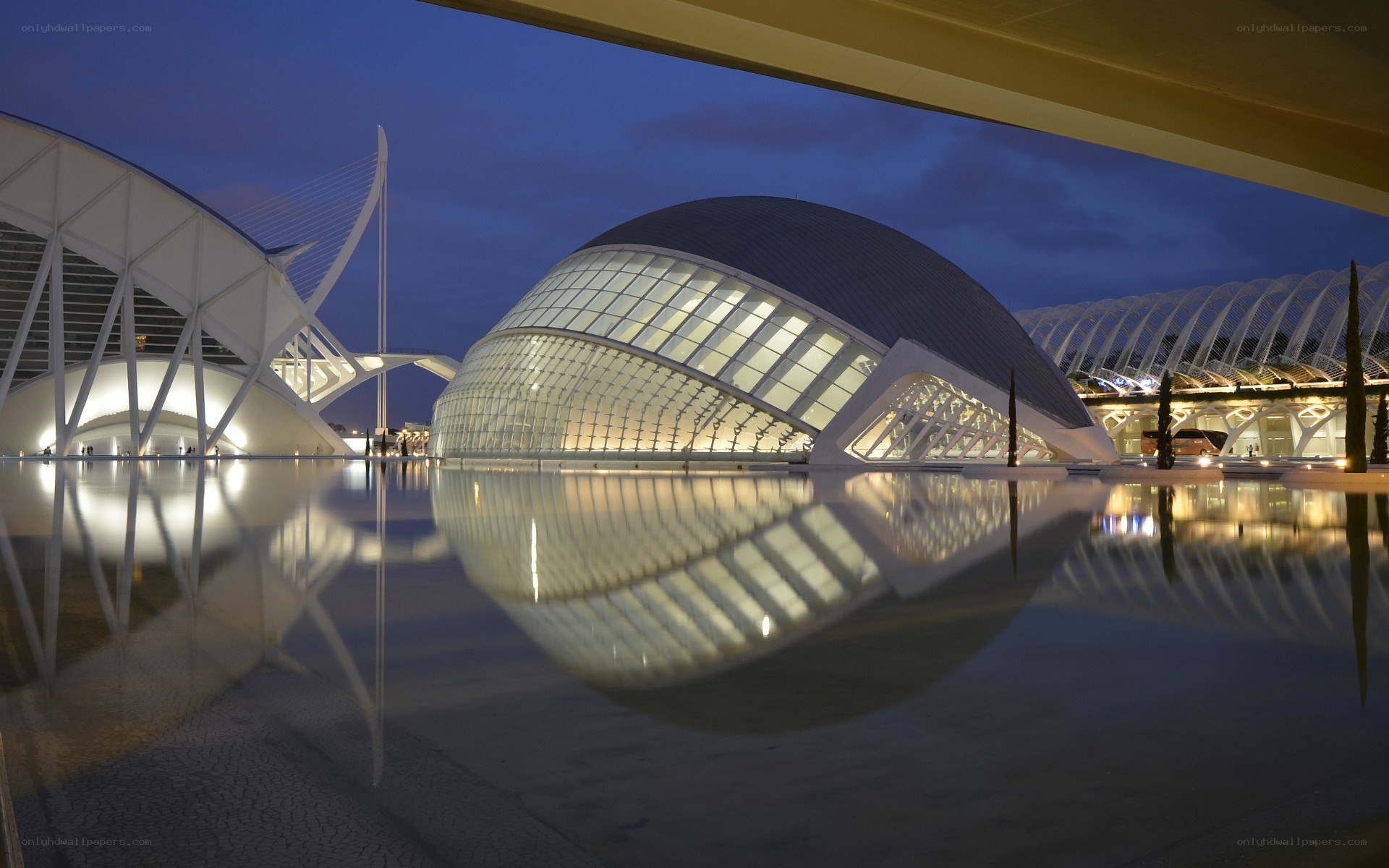 Modern architecture at dusk