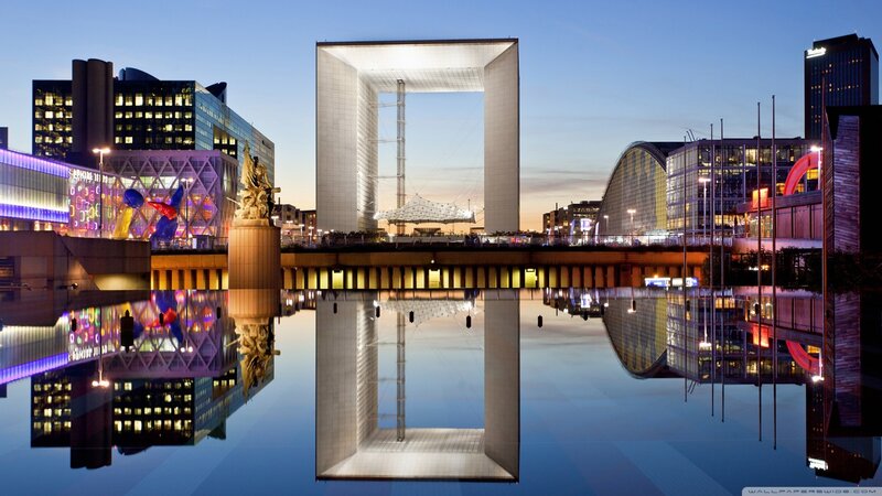 Modern Architecture at Dusk — Blue