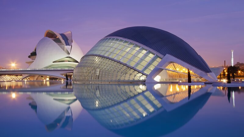 Modern Architecture at Dusk — Purple