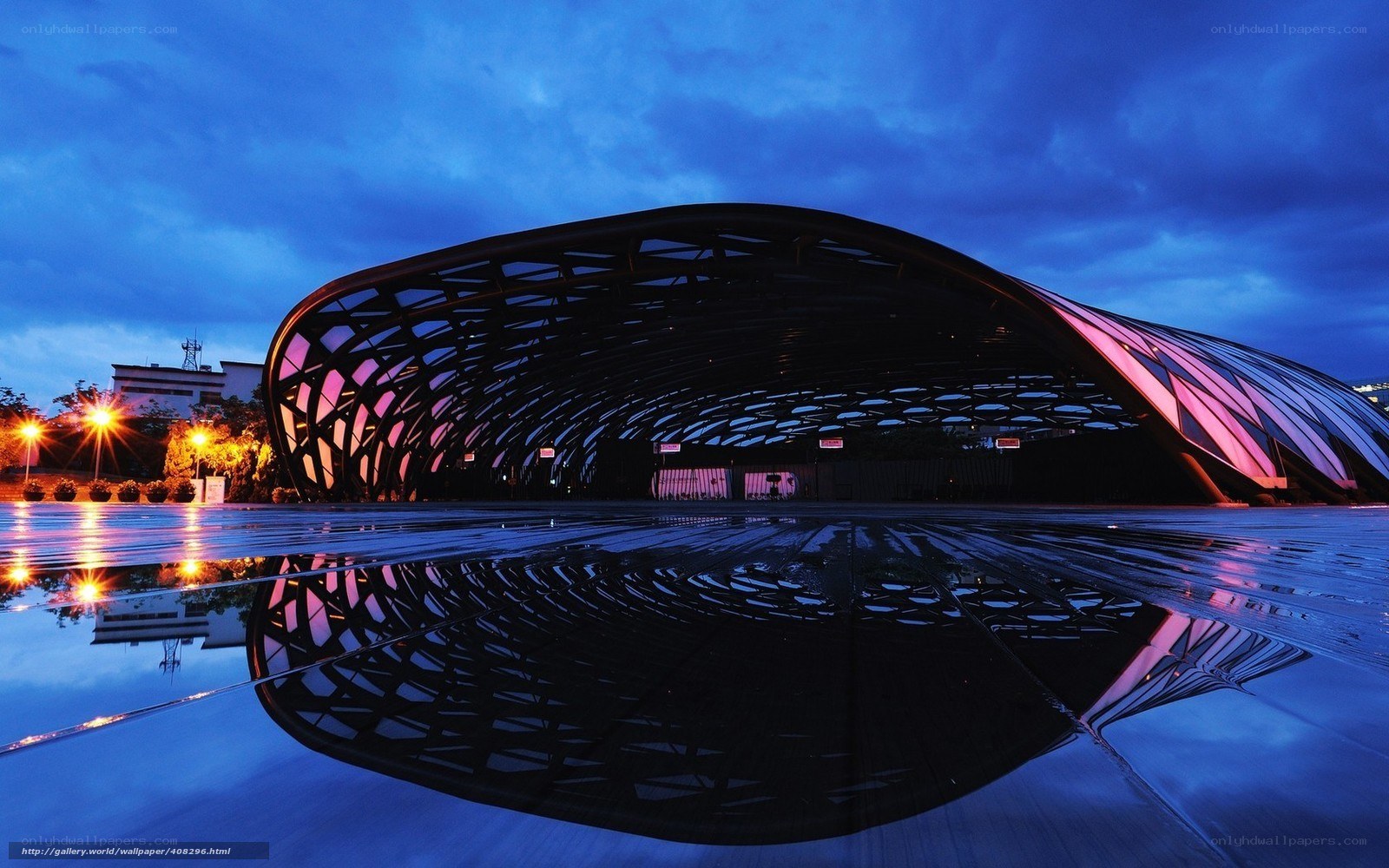 Modern architecture at dusk