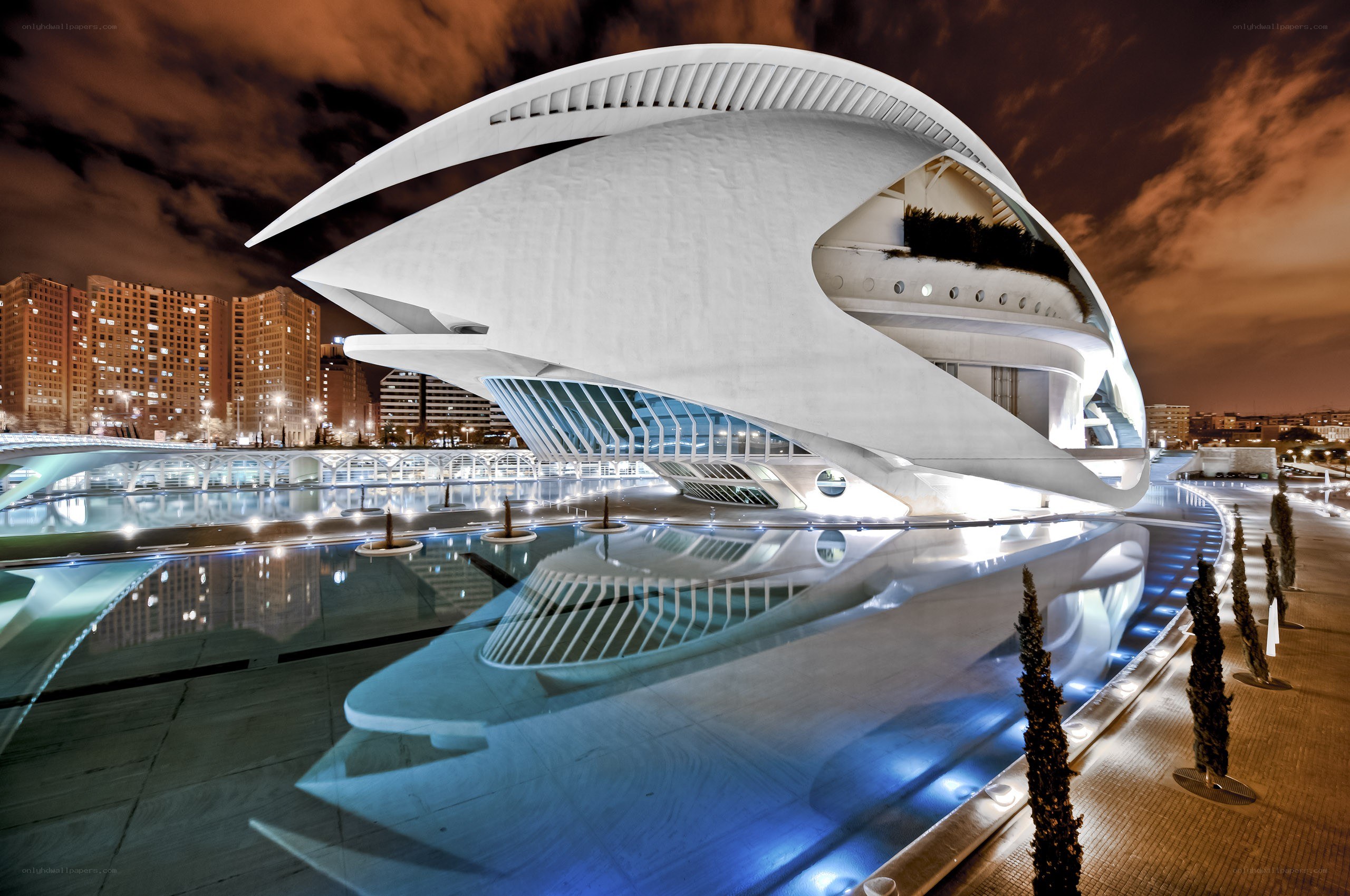 Modern architecture at night