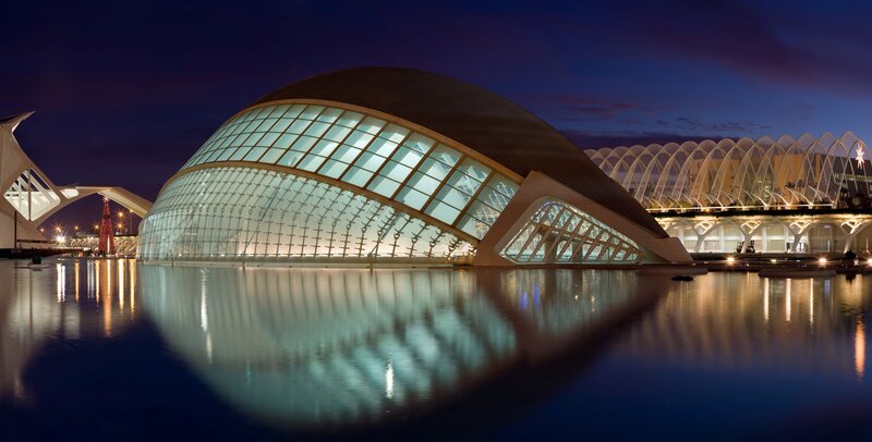 Modern architecture at night