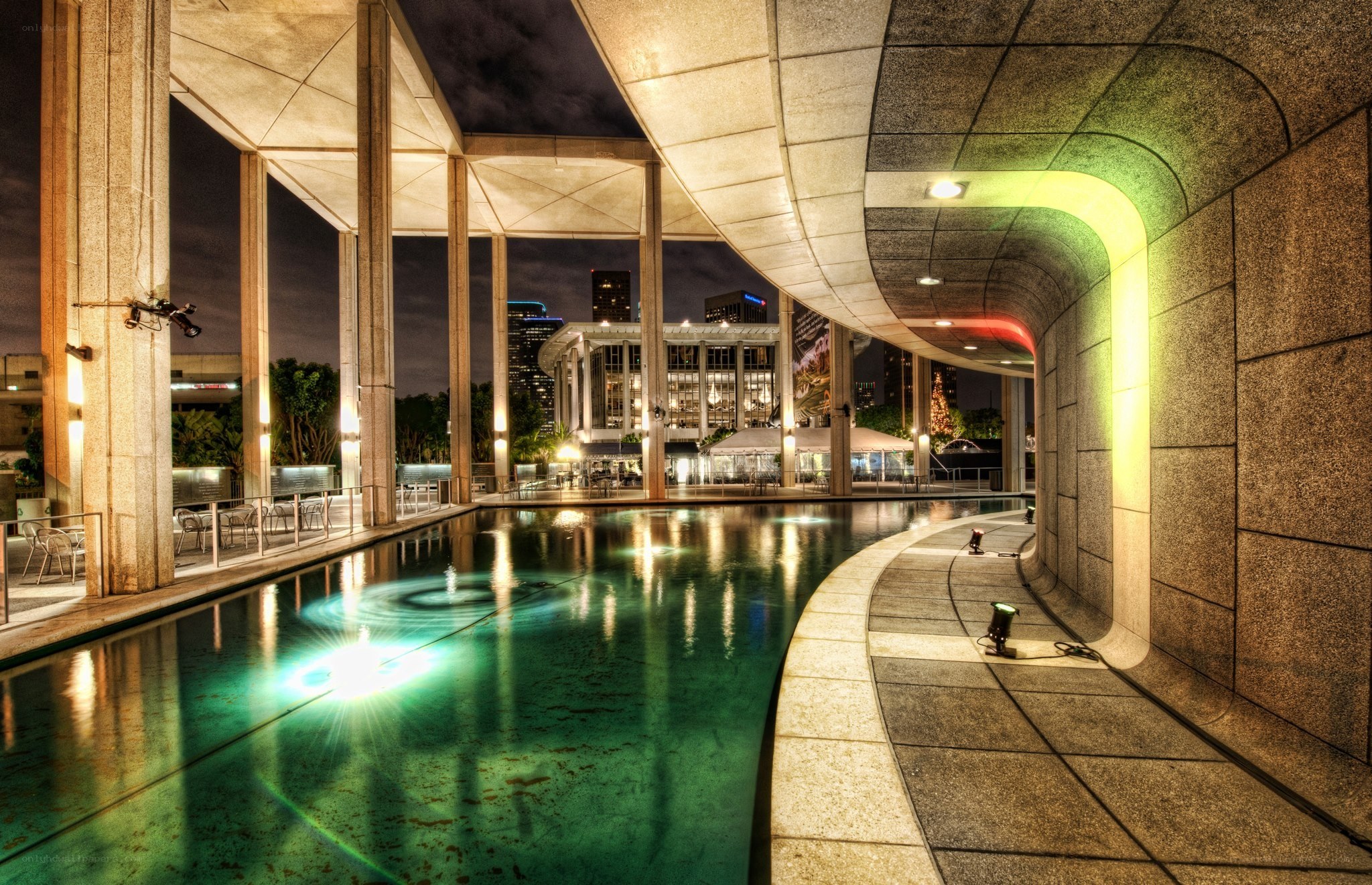 Modern architecture at night