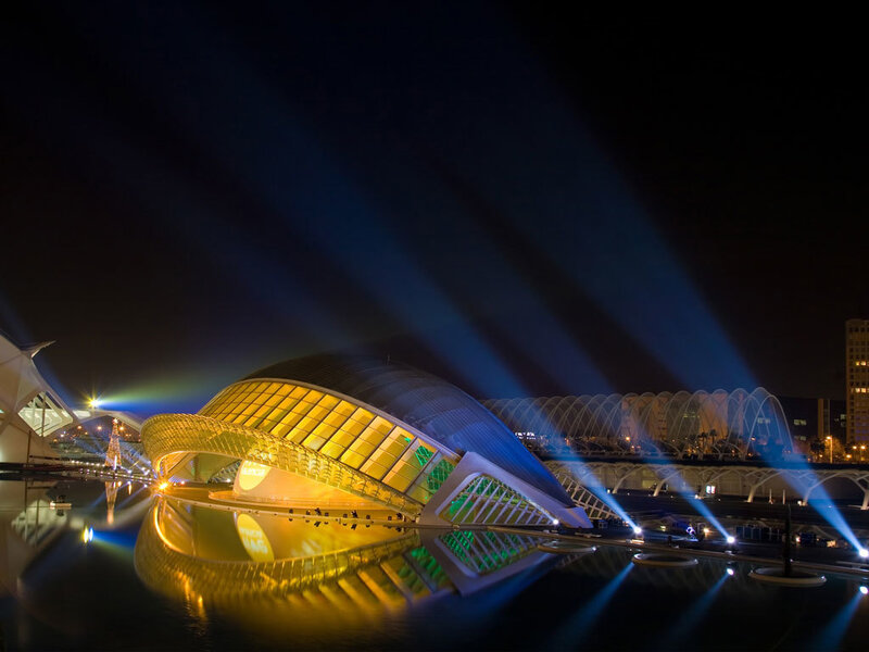 Modern architecture at night