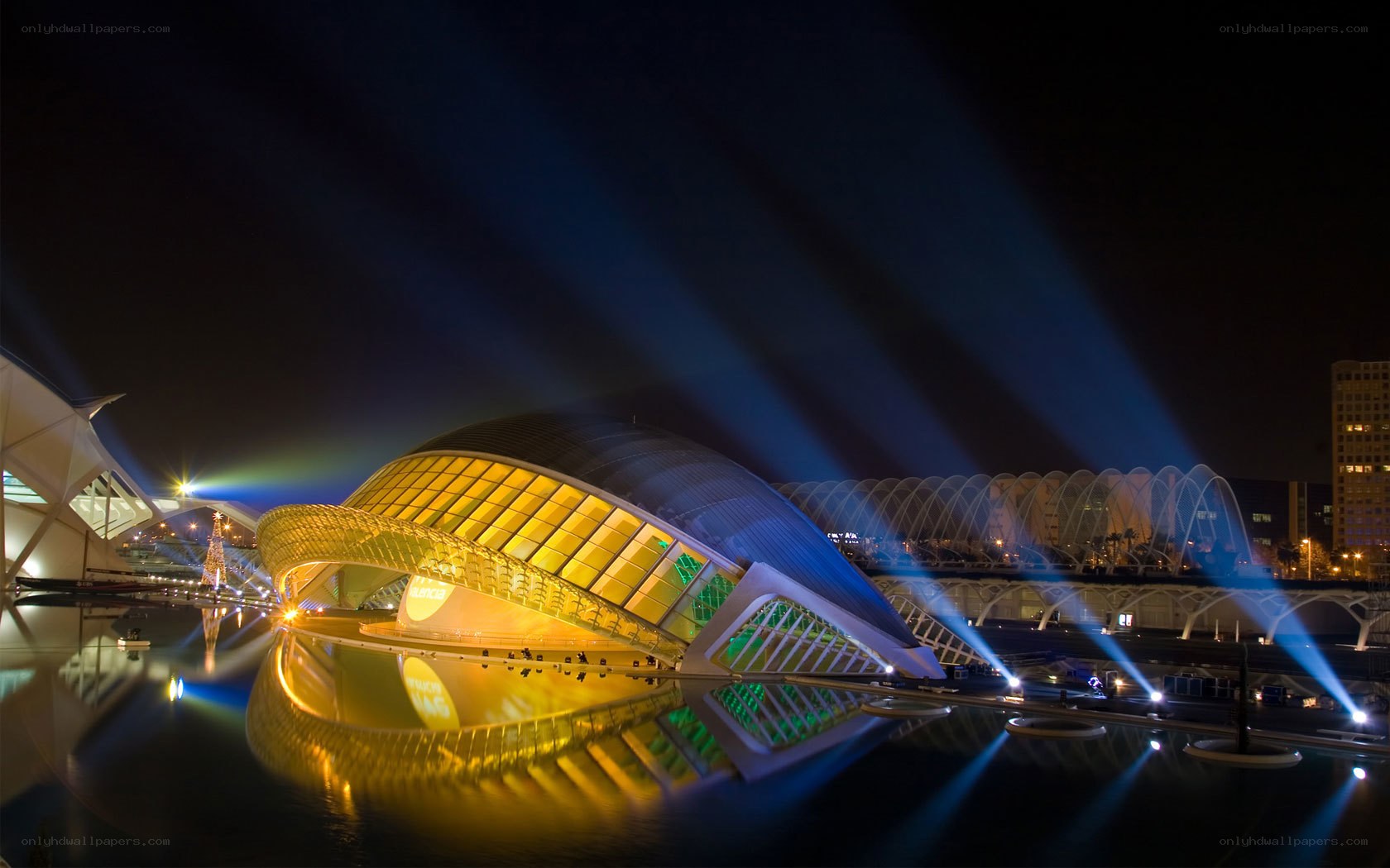 Modern architecture at night