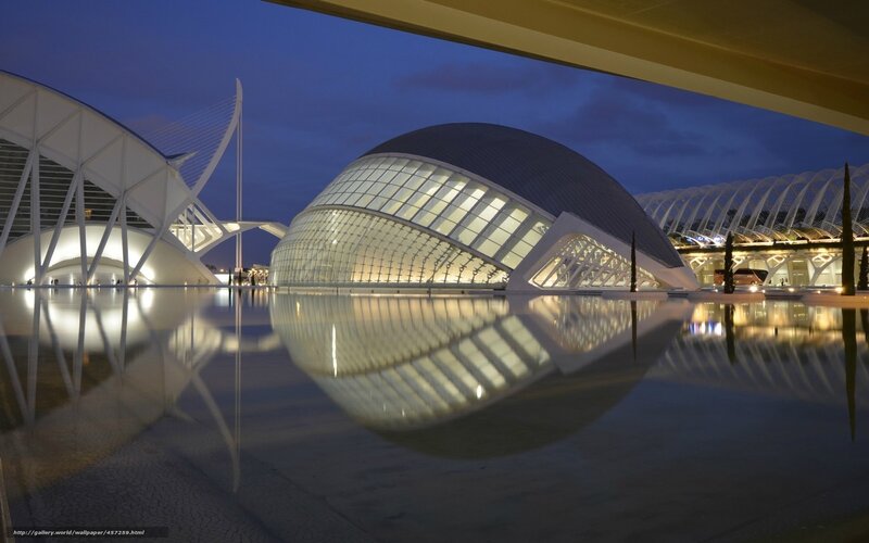 Modern Architecture at Night — Blue, Serene