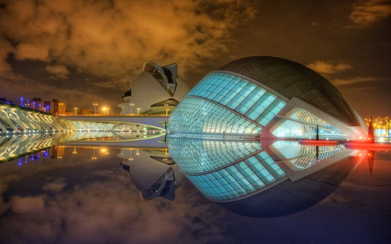 Modern Architecture at Night — Blue