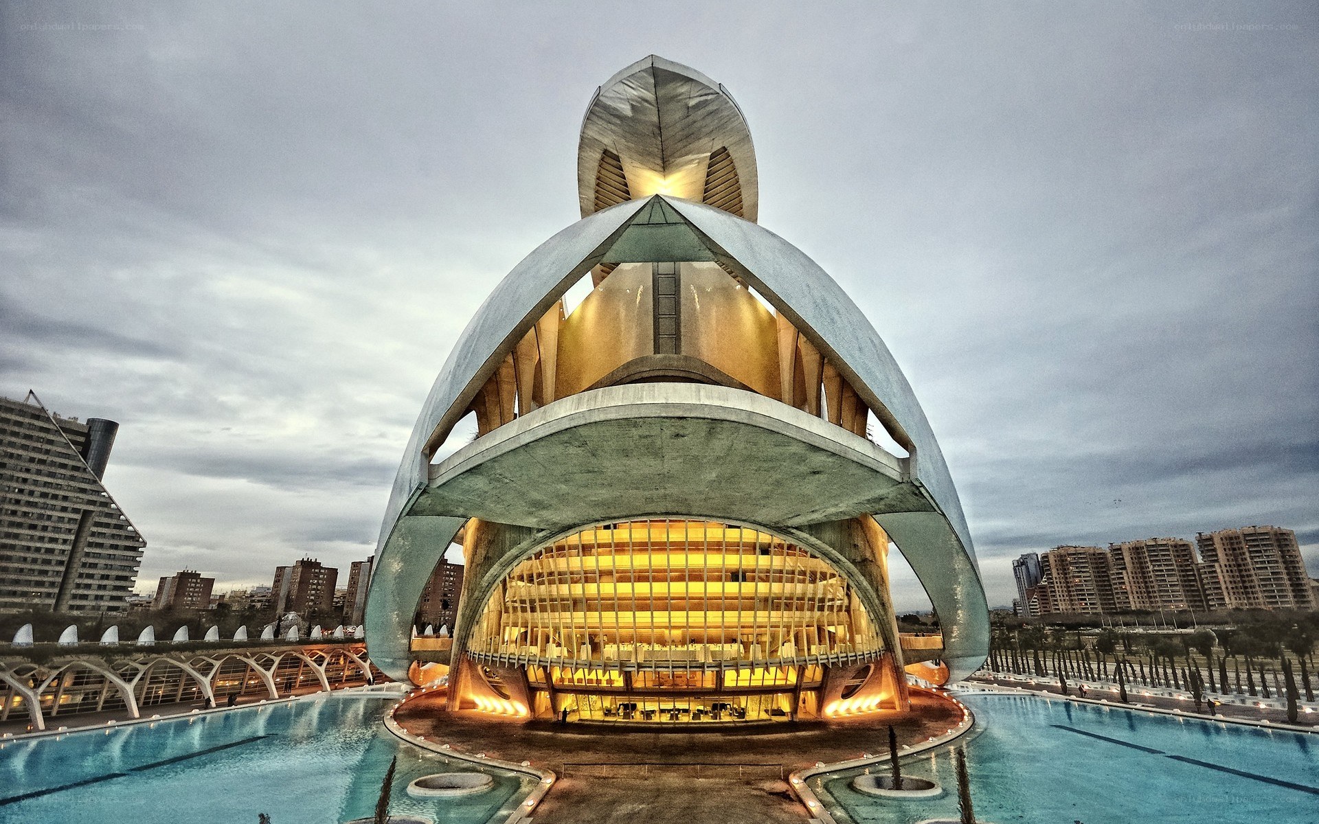modern architecture by the water