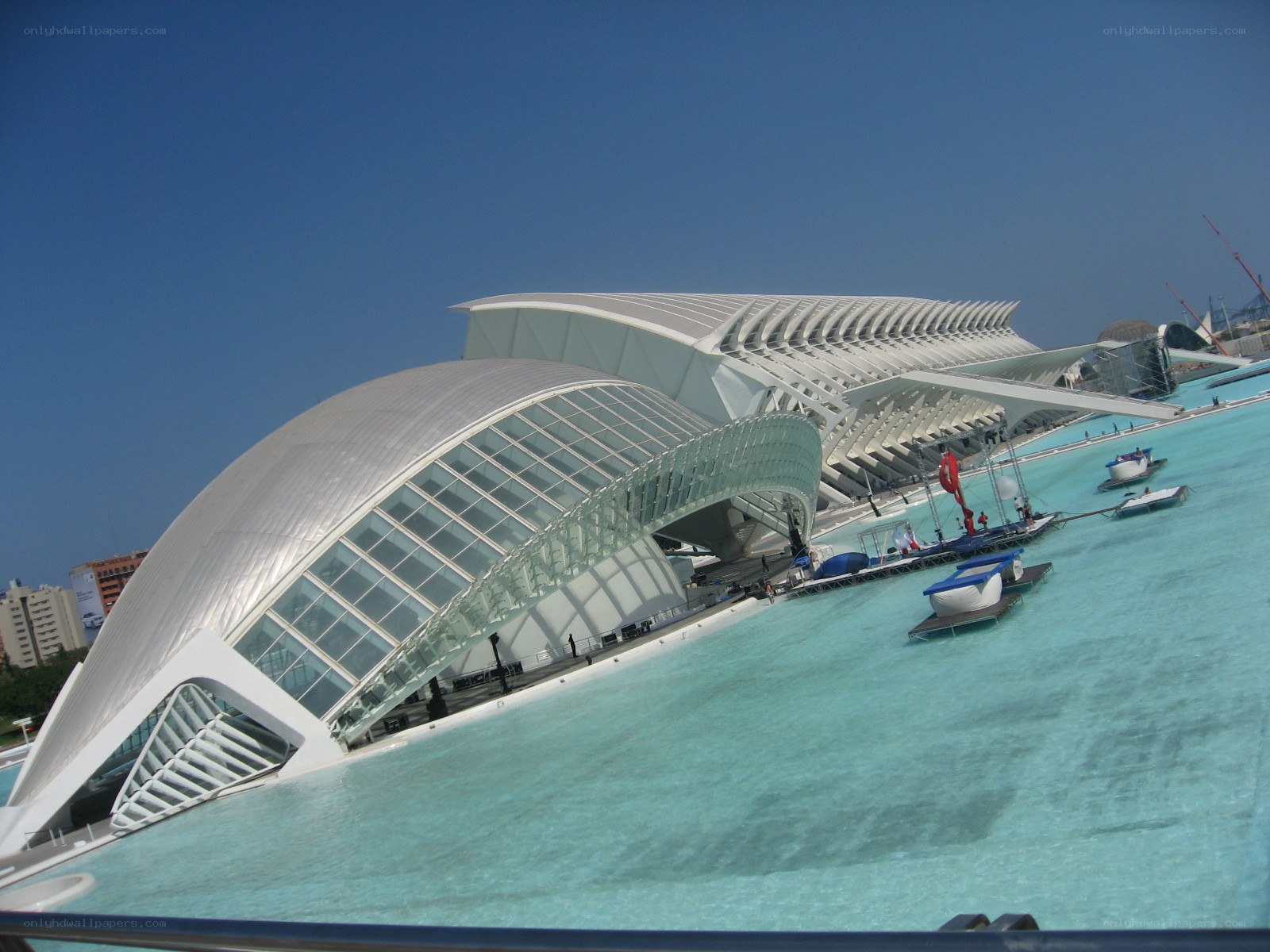 Modern architecture by water
