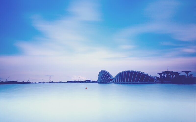 Modern Architecture by Water — Blue
