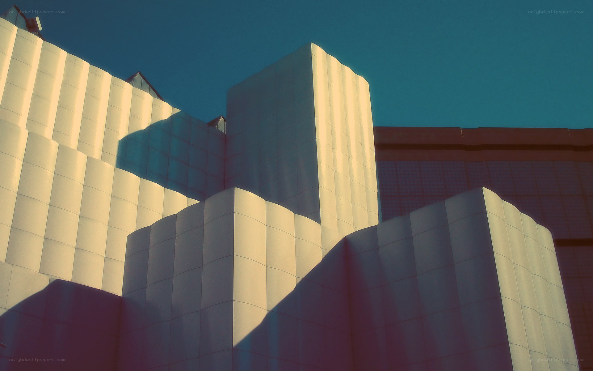 Modern architecture with curved panels