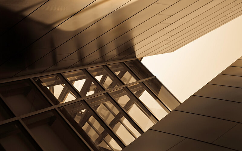 Modern architecture with geometric patterns